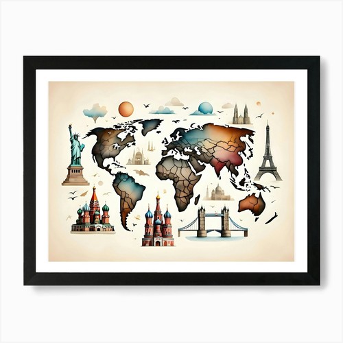 World map with - world, iconic