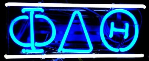 Insegna neon phi - phi, delta