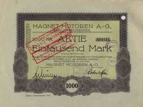 Motori magnetici giugno 1922