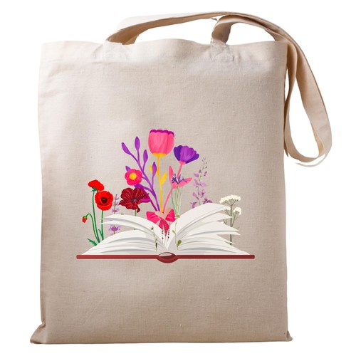 Borsa libro floreale - libro,