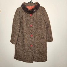 Cappotto vintage marrone tweed
