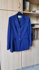 Tailleur blu da donna composto da giacca e gonna made in Italy
