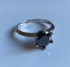 Anello Solitario argento MOISSANITE (no DIAMANTE) 2 CT 8 mm D VVS1 misura 17