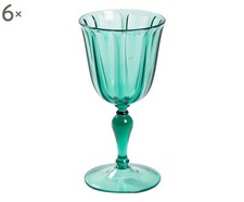 Set 6 Calici in Plastica MS Country Chic Giada - Infrangibili - EXCELSA - 250 ML