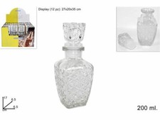 Set 12 Pezzi Bottigline Bottiglie In Vetro Decorato Liquori 200ml dfh