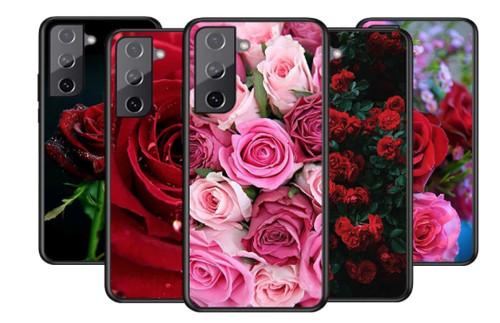 Custodia cover fiore rosa