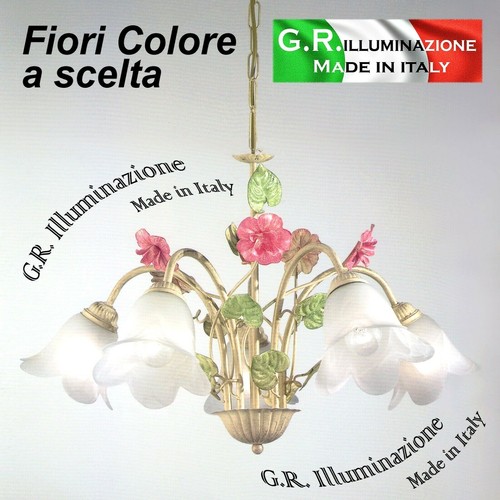 Lampadario ferro battuto 5 - ferro,