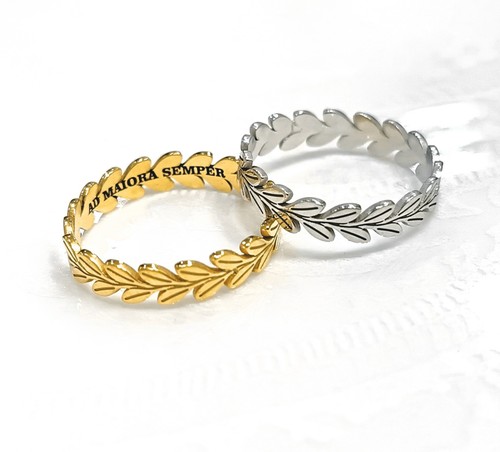Anello foglie alloro laurea - anello,