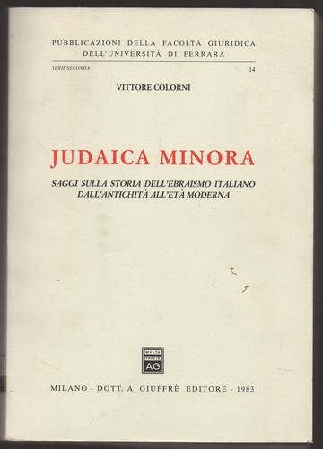 Colorni judaica minora - colorni:, "judaica