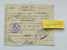 San Giacomo  DOCUMENTO LICENZA PER LA VENDITA Di manifatture e cartoline 1910