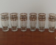 SERVITO DI BICCHIERI VINTAGE N.6 CON DECORAZIONE IN ORO