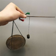 Antica piccola asta piatta in rame artigianale medica cinese erboristeria 