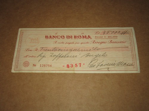 Assegno bancario banco roma - banco,