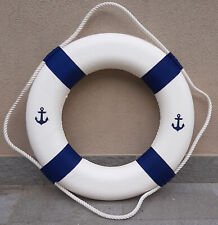 SALVAGENTE BIANCO in TELA ARREDO MARINO VETRINA VINTAGE MARE SPIAGGIA ø 50 Cm.