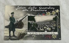 CARTOLINA SALUTI DALLA GUARDIA ALLA FRONTIERA VENTIMIGLIA FP VIAGGIATA Presente 