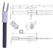 Resistenza accensione stufe a pellet in ceramica FLANGIA L.113MM 260W PALAZZETTI