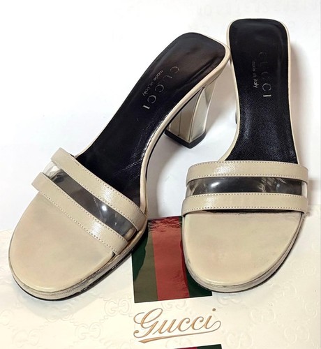 Gucci mules tacco trasparente - mules,