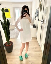 Abito Tubino Bianco Zara Mesh Crepe