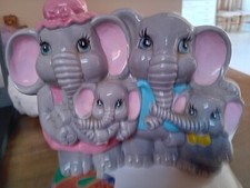 Famigli salvadanaio Elefanti colorati in ceramica 