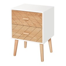 HOMCOM Bedside Table 2 Drawers