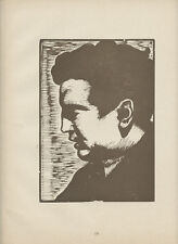 FRANCESCO NONNI RITRATTO XILOGRAFIA ORIGINALE FORLì MAENZA 1924