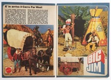 Pubblicita' Big Jim Mattel Carro Far West Tenda Cavallo 3 Fogli 1977 (T10