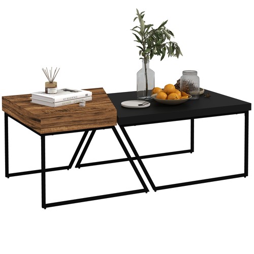Homcom set tavolini - 2, da