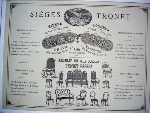 Publicité sièges thonet 1860 - publicité,