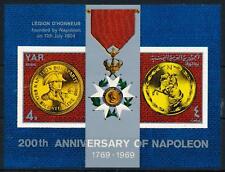 [77628] Yemen ANNO 1969 Napoleone monete su francobolli foglio ricordo MNH