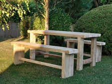 Set tavolo da giardino e panca da giardino in legno - 1,8 m The Phaasant Rustic 
