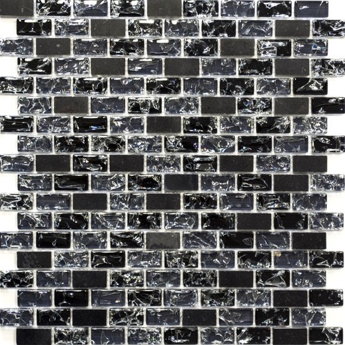 Mosaico pietra naturale nero - naturale,