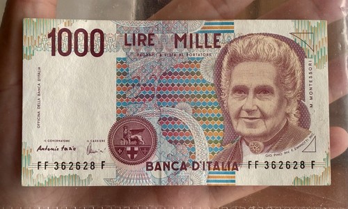 Maria montessori 1000 lire - montessori,