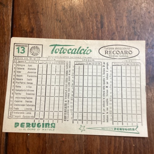 Totocalcio schedina 1954 - totocalcio,