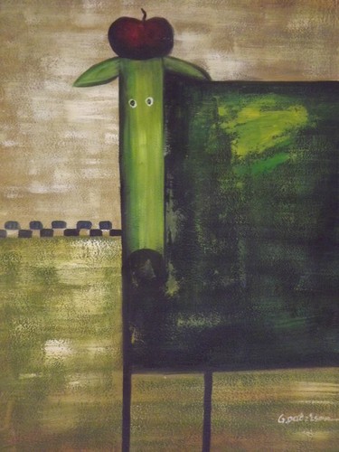 Funky cane pittura - a, olio