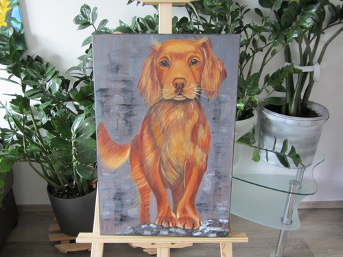 Dipinto olio animale cane