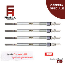 Candelette 4 Pezzi NGK Citroen C4 1.6 HDi 109 CV 90 CV 2004/2011