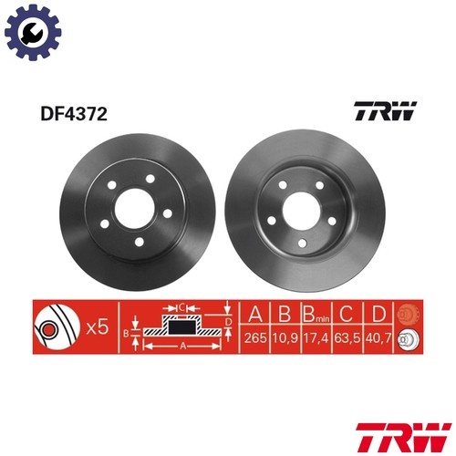 Disco freno df4372 per - disco,
