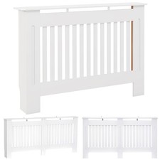 HOMCOM Copritermosifone a Doghe in Legno MDF per Casa e Ufficio Bianco