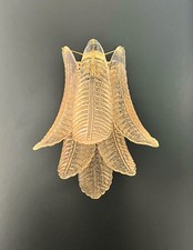 Coppia di applique da parete vintage Murano Felci - petali in vetro oro
