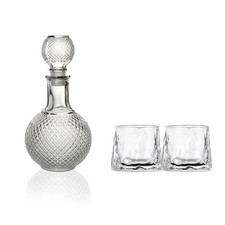 Set bottiglia sfera vetro 1L +