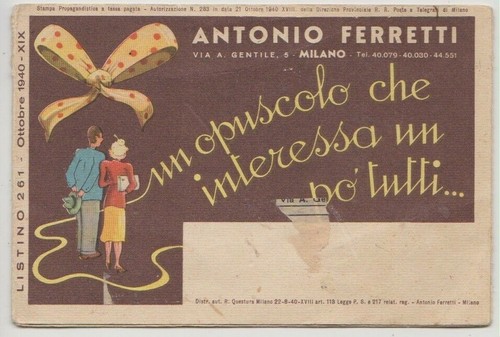 Listino prezzi 1940 ditta - 1940,