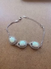 bracciale argento 925    Opali  Zaffiri Bianchi 