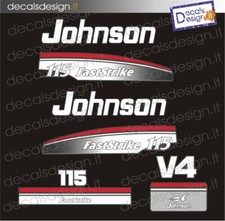 Adesivi motore marino fuoribordo Johnson 115 fast strike cv V4 gommone barca