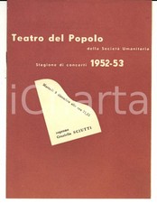 1952 MILANO TEATRO DEL POPOLO Concerto soprano Graziella SCIUTTI *Programma
