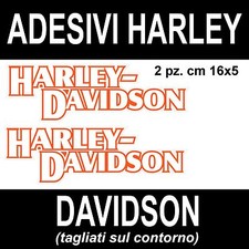 2 PEZZI ADESIVO ADESIVI SCRITTA HARLEY DAVIDSON BIANCO ARANCIO VERNICIABILE!!