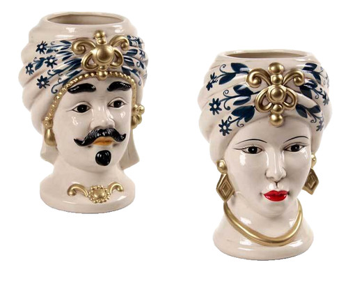 Coppia vaso testa - coppia, moro