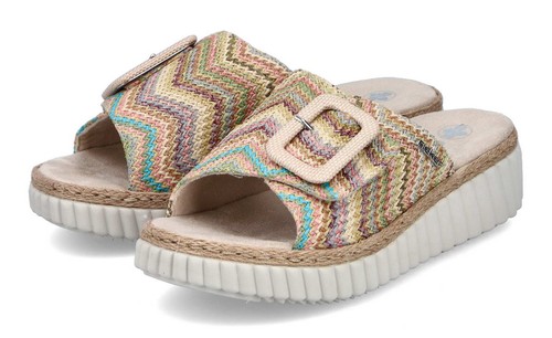 Rieker ciabatta beige tessuto