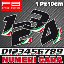 Adesivi Stickers NUMERI GARA italy carena Auto Moto Gp Cross tricolore a scelta