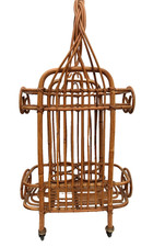 CARRELLO CARRELLO BAR VIMINI VINTAGE METÀ SECOLO BAMBÙ anni 70