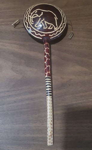 Kenyan wood monkey drum - wood,